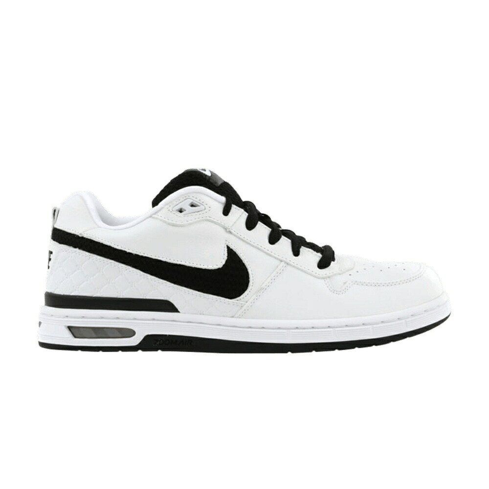 ナイキ ポール ズーム エリート 白色 ホワイト 黒色 ブラック スニーカー メンズ NIKE PAUL RODRIGUEZ ZOOM AIR ELITE / WHITE BLACK