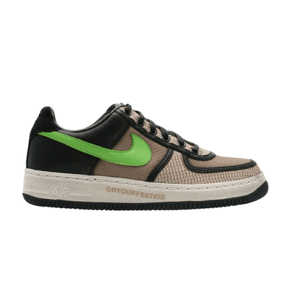 ナイキ アンディフィーテッド 黒色 ブラック 緑 グリーン 茶色 ブラウン エアフォース スニーカー メンズ NIKE UNDFTD X AIR FORCE 1 INSIDEOUT PRIORITY / BLACK GREEN BEAN LIGHT BROWN｜スニケス