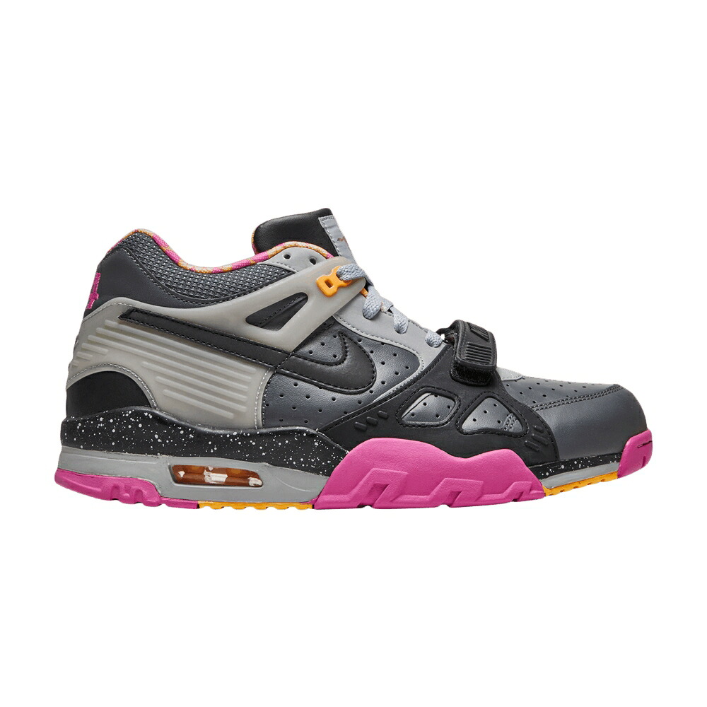 ナイキ トレーナー 灰色 グレー エアトレーナー 'BO RACING' スニーカー メンズ NIKE AIR TRAINER 3 PRM QS KNOWS HORSE / DARK GREY BLK WLF GRY CLB PNK｜スニケス