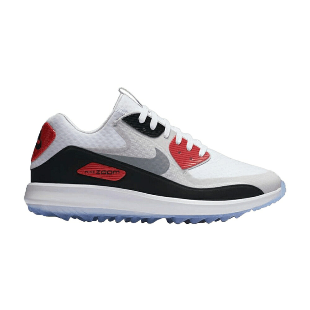 ナイキ ズーム ゴルフ 白色 ホワイト 灰色 グレー 黒色 ブラック クール 'INFRARED' スニーカー メンズ NIKE AIR ZOOM 90 IT GOLF / WHITE NEUTRAL GREY BLACK COOL｜スニケス