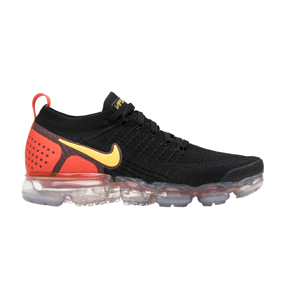 ナイキ フライニット 黒色 ブラック レーザー 橙 オレンジ クリムゾン エアヴェイパーマックス 'LASER ORANGE' スニーカー メンズ NIKE AIR VAPORMAX FLYKNIT 2 / BLACK LASER ORANGE TOTAL CRIMSON