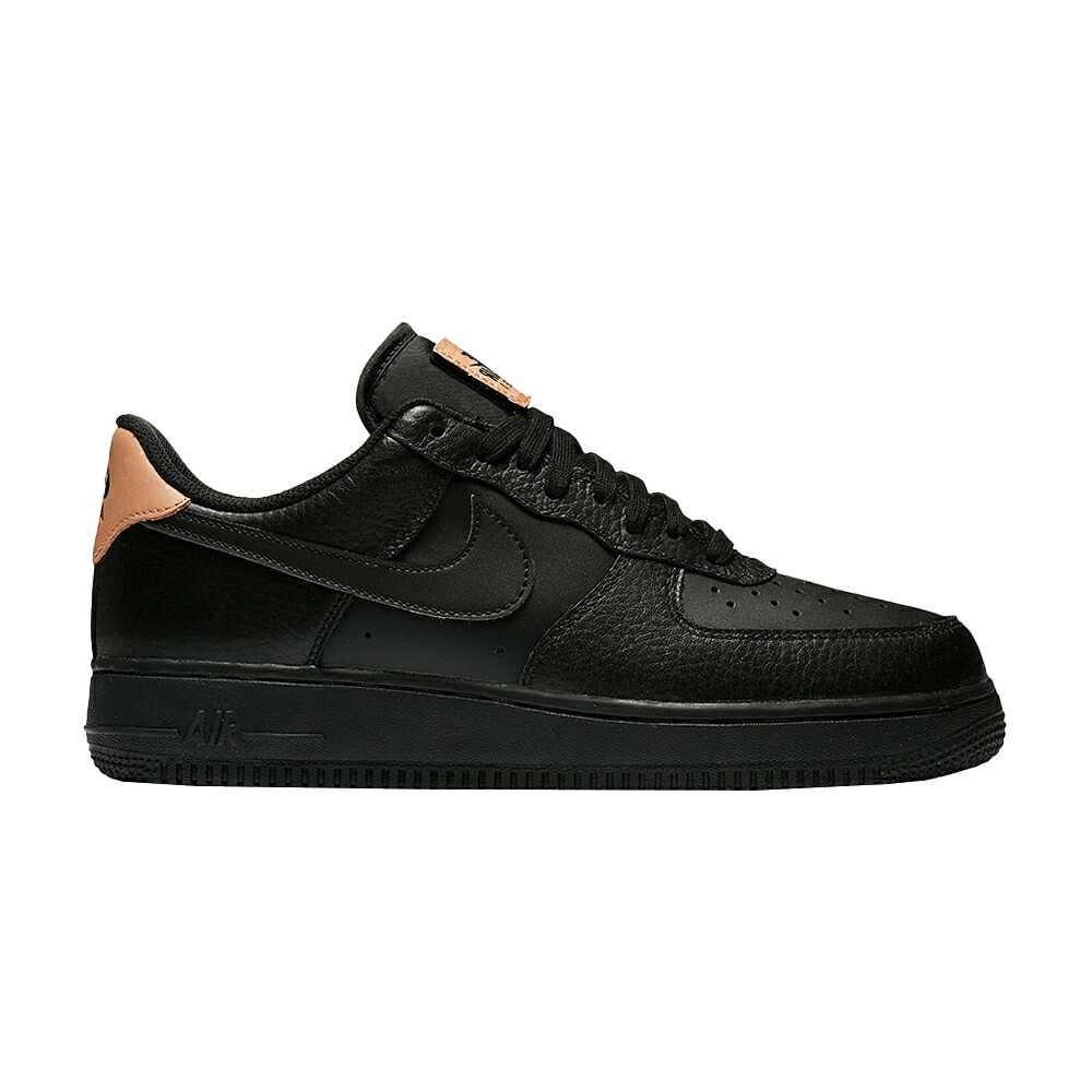 ナイキ 黒いこと 黒いこと 空軍 \u002707 \u0027LEATHER TONGUE\u0027 スニーカー メンズ NIKE AIR FORCE 1 LOW LV8 / BLACK BLACK VACHETTA TAN