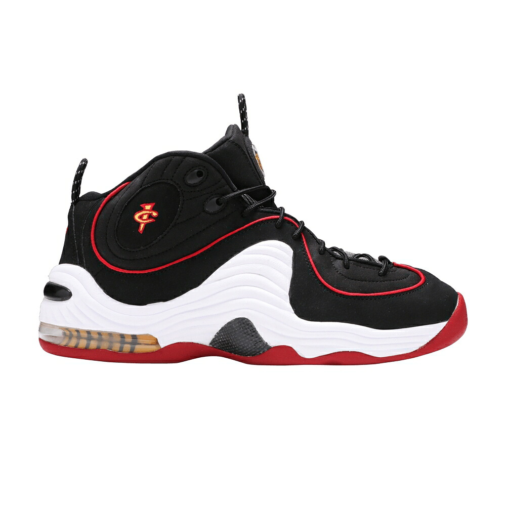 ナイキ ペニー 黒色 ブラック 白色 ホワイト 赤 レッド エアペニー 'マイアミ ヒート' スニーカー メンズ NIKE AIR PENNY 2 'MIAMI HEAT' 2016 / BLACK WHITE UNIVERSITY RED｜スニケス