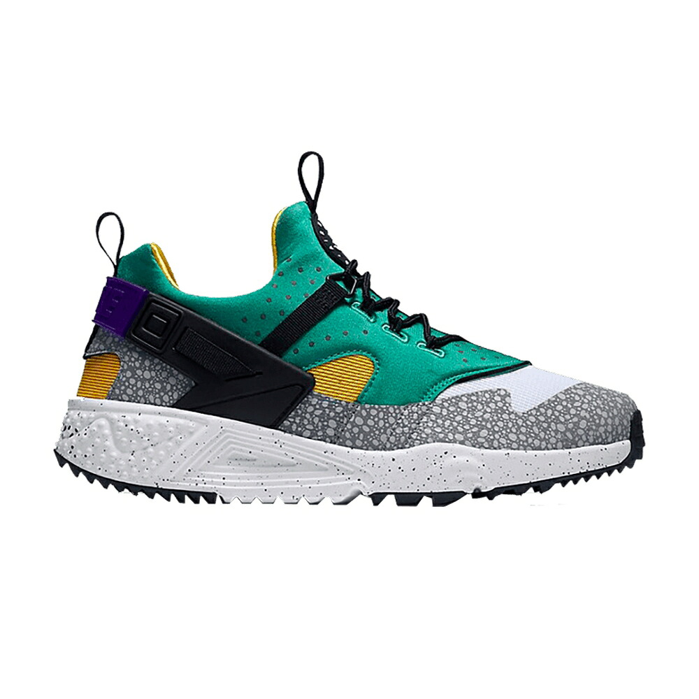 ナイキ ハラチ 白色 ホワイト 黒色 ブラック 緑 グリーン 'SAFARI' スニーカー メンズ NIKE AIR HUARACHE UTILITY / WHITE BLACK EMERALD GREEN RAISIN