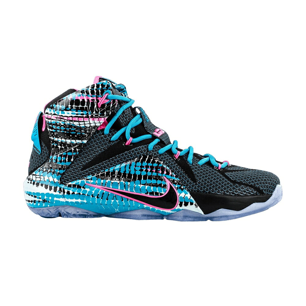 ナイキ レブロン 黒色 ブラック ピンク 青色 ブルー '23 CHROMOSOMES' スニーカー メンズ NIKE LEBRON 12 / BLACK PINK POW BLUE LAGOON BLACK