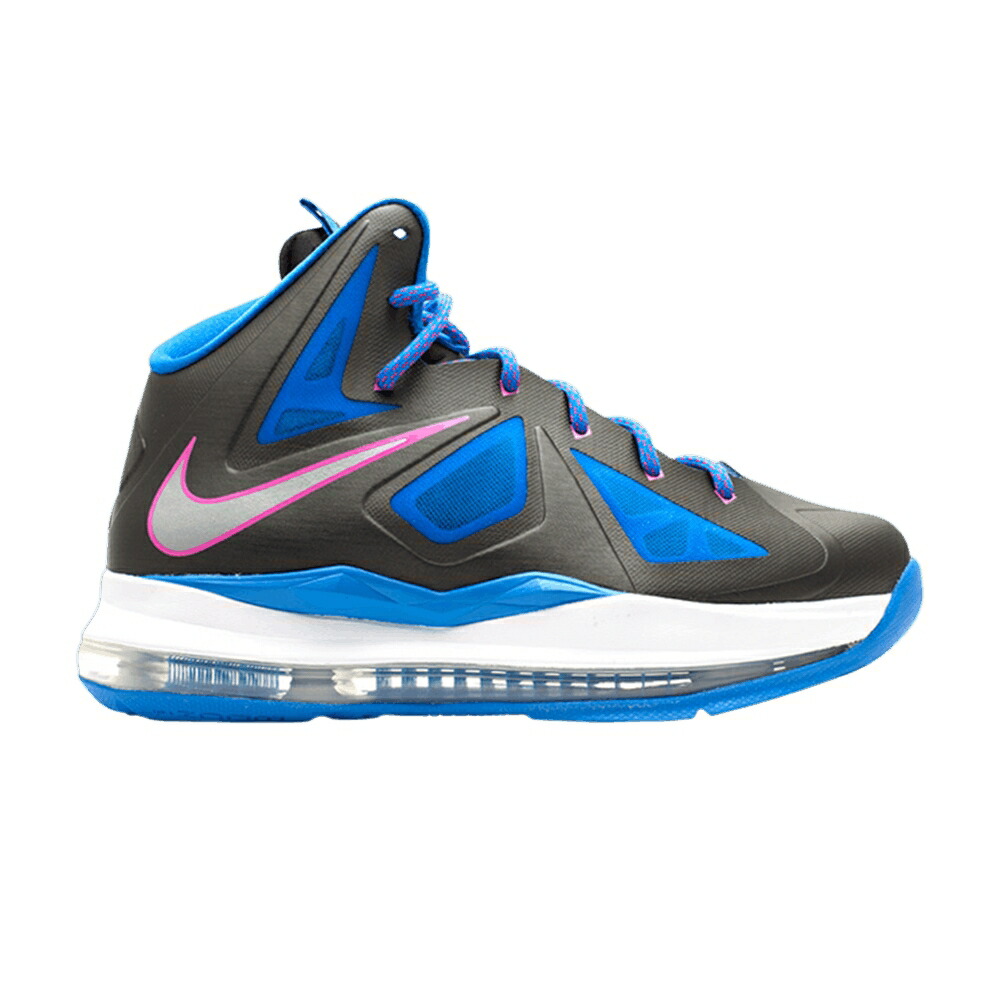 ナイキ レブロン 黒色 ブラック 銀色 シルバー 青色 ブルー ジュニア キッズ NIKE LEBRON 10 GS / BLACK METALLIC SILVER PHOTO BLUE ベビー マタニティ スニーカー|スニケス