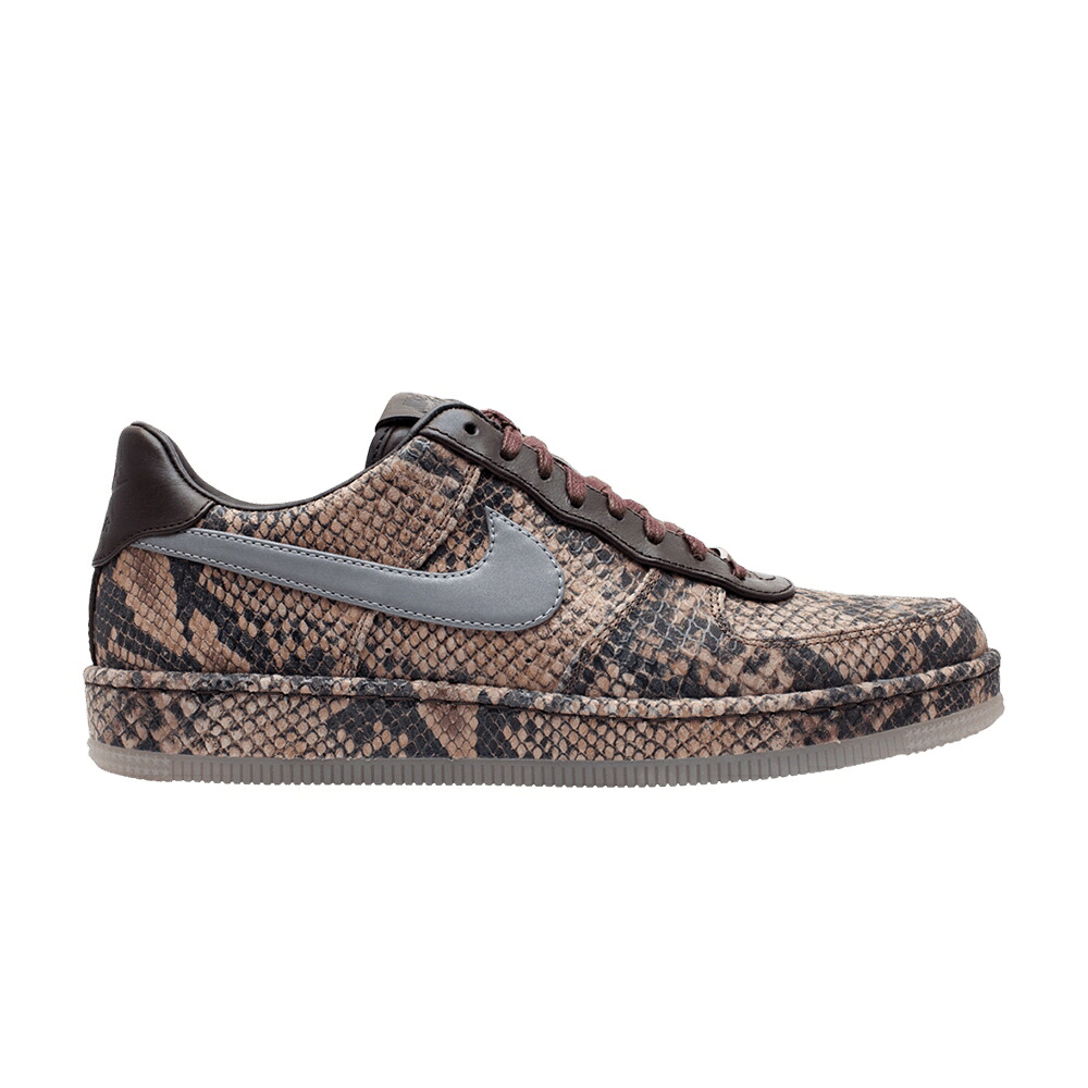 ナイキ カーキ しろがね色 しろがね色 空軍 \u0027PYTHON\u0027 スニーカー メンズ NIKE AIR FORCE 1 DOWNTOWN LW / KHAKI MTLLC SILVER VLVT BRWN