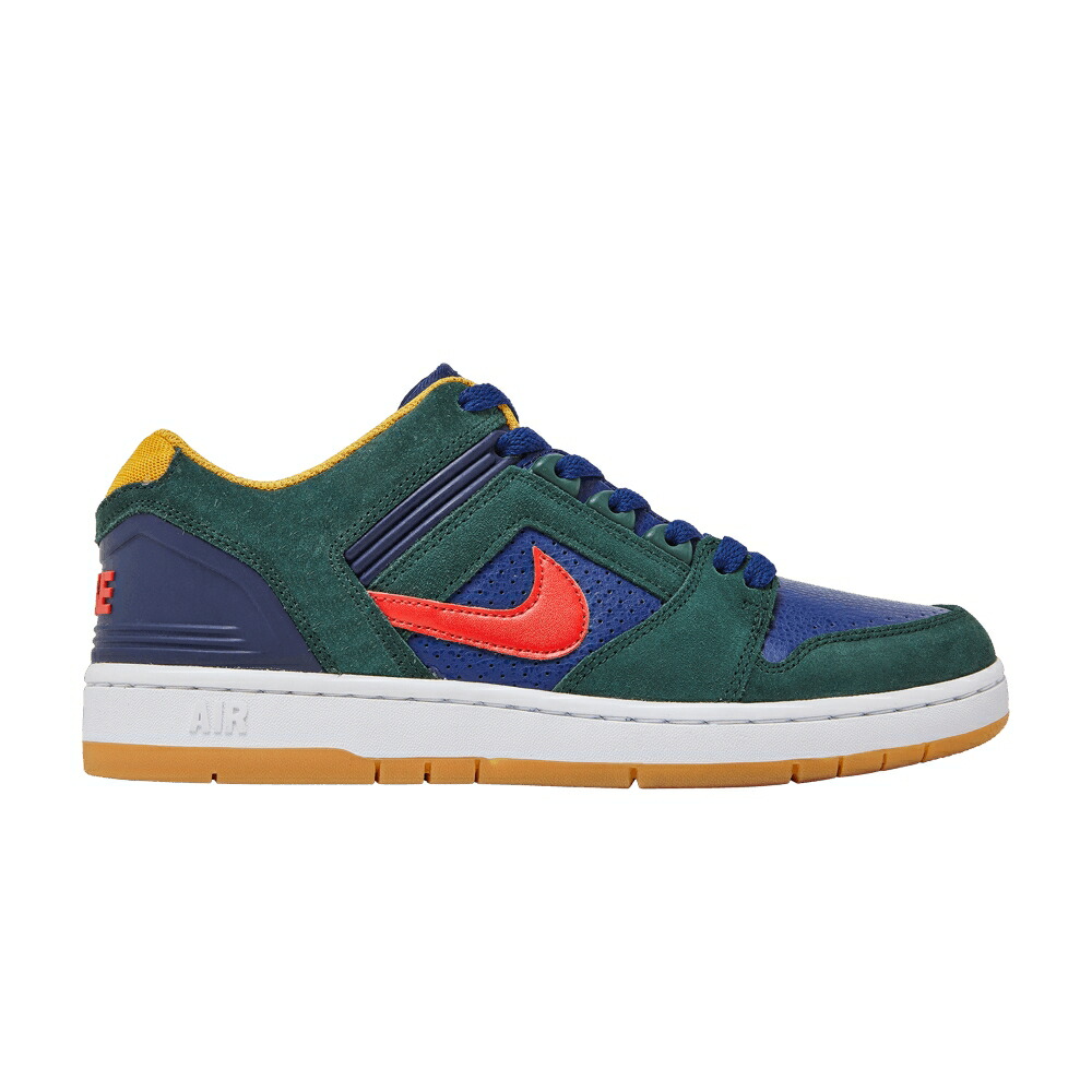 ナイキ エスビー 緑 グリーン 赤 レッド 青色 ブルー エアフォース MIDNIGHT GREEN スニーカー メンズ NIKE AIR FORCE 2 LOW SB / MIDNIGHT GREEN HABANERO RED BLUE
