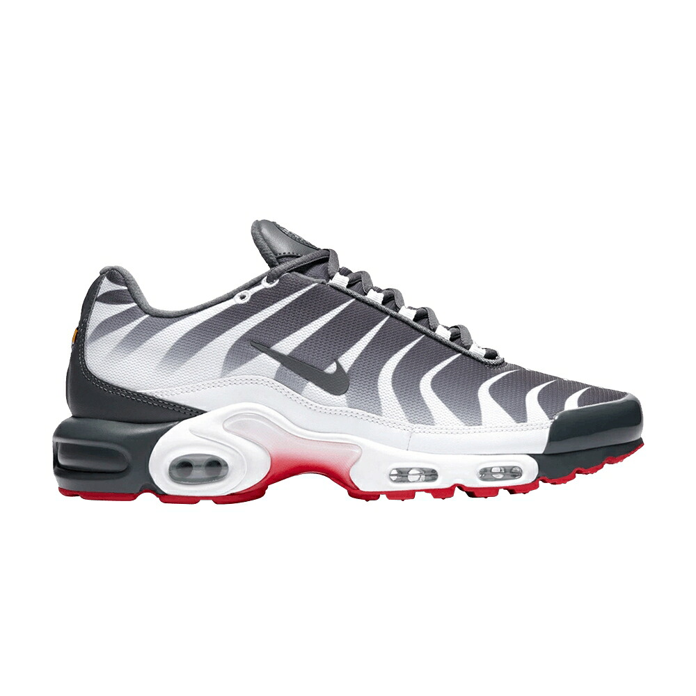 ナイキ マックス 白色 ホワイト 灰色 グレー スピード 赤 レッド エアマックスプラス 'BEFORE BITE' スニーカー メンズ NIKE AIR MAX PLUS THE / WHITE DARK GREY SPEED RED｜スニケス