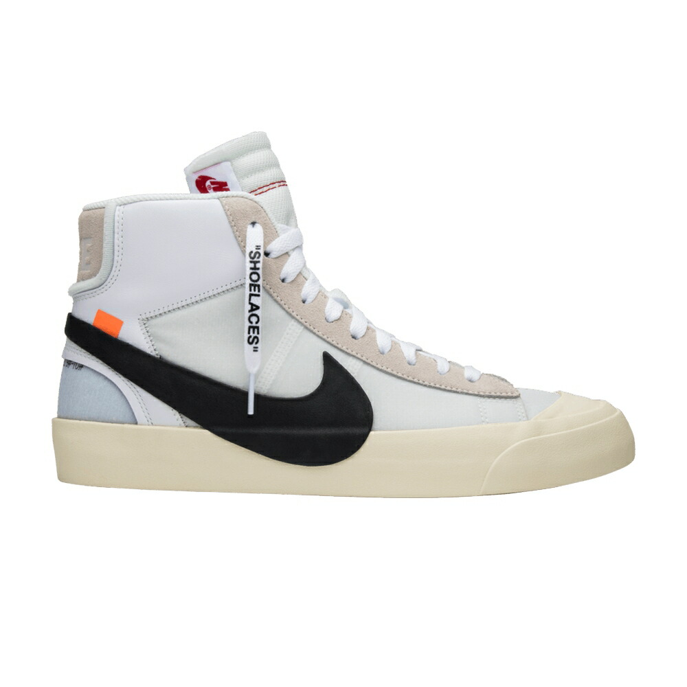 ナイキ オフホワイト ブレイザー ミッド 白色 ホワイト 黒色 ブラック 'THE TEN' スニーカー メンズ NIKE OFF-WHITE X BLAZER MID / WHITE BLACK MUSLIN