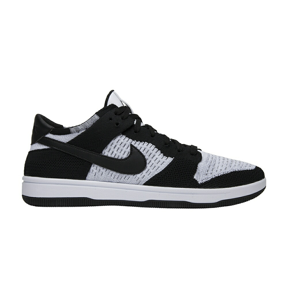 ナイキ ダンク フライニット 白色 ホワイト 灰色 グレー 黒色 ブラック ダンクロー 'WHITE GREY' スニーカー メンズ NIKE DUNK LOW FLYKNIT WOLF / WHITE WOLF GREY BLACK