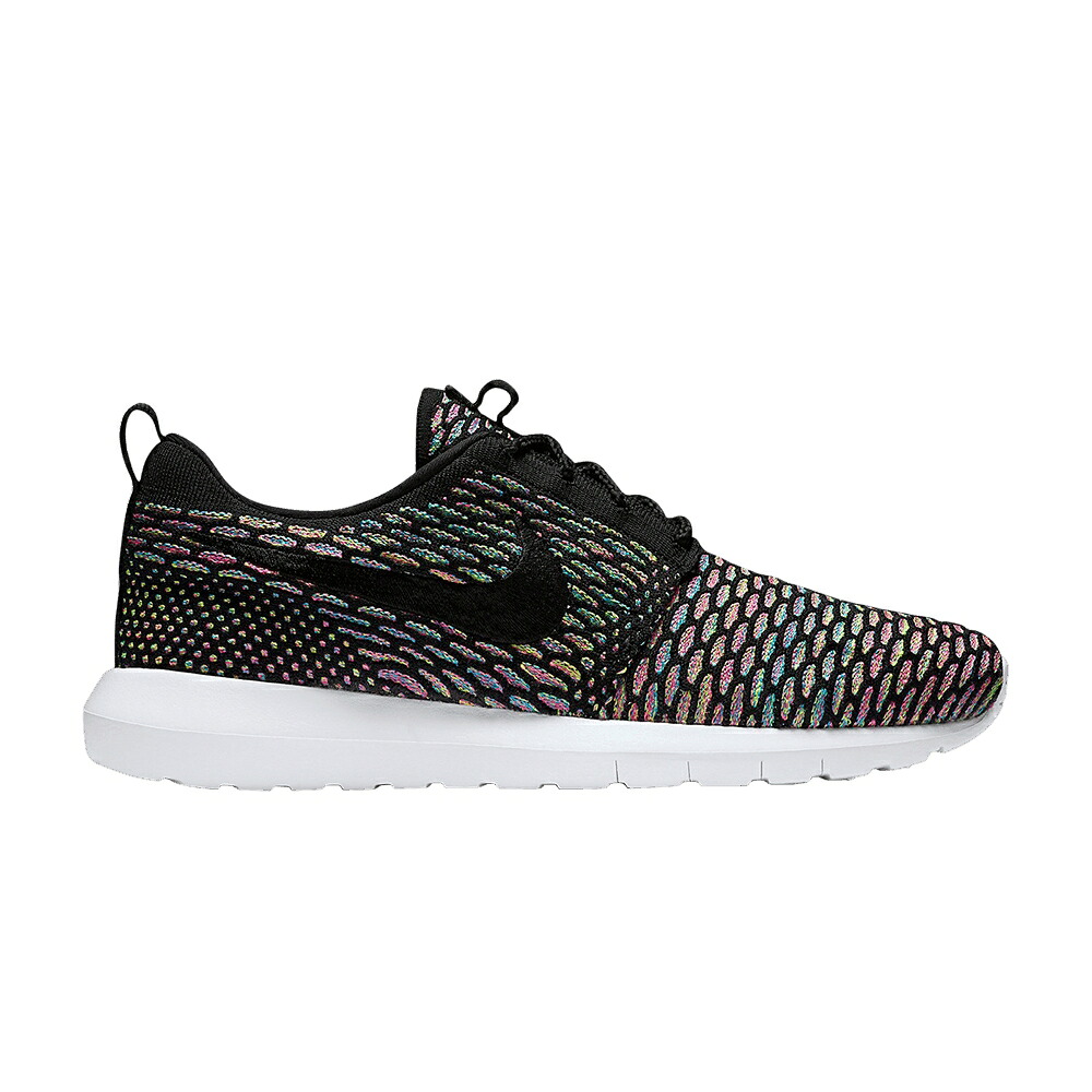 ナイキ フライニット 黒色 ブラック ピンク 青色 ブルー 'MULTICOLOR' スニーカー メンズ NIKE ROSHE NM FLYKNIT / BLACK PINK POW BLUE GLOW BLACK|スニケス