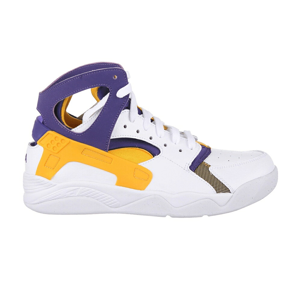 ナイキ 飛行 ハラチ 白いこと 白いこと ゴールド 厚地の外套 \u0027LAKERS\u0027 スニーカー メンズ NIKE AIR FLIGHT HUARACHE / WHITE UNIVERSITY GOLD COURT