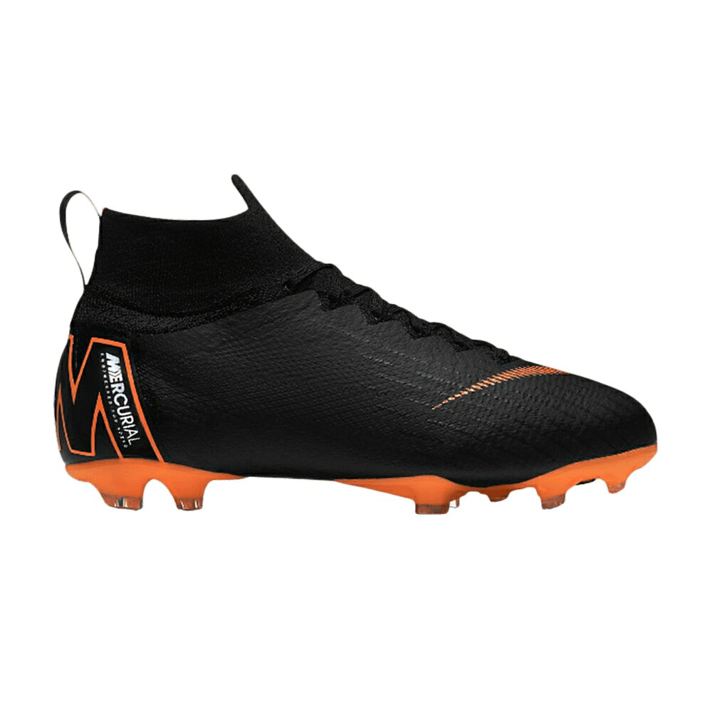 ナイキ エリート 黒色 ブラック 橙 オレンジ 白色 ホワイト 'BLACK ORANGE' ジュニア キッズ NIKE MERCURIAL SUPERFLY 6 ELITE FG GS TOTAL / BLACK TOTAL ORANGE WHITE ベビー マタニティ スニーカー｜スニケス
