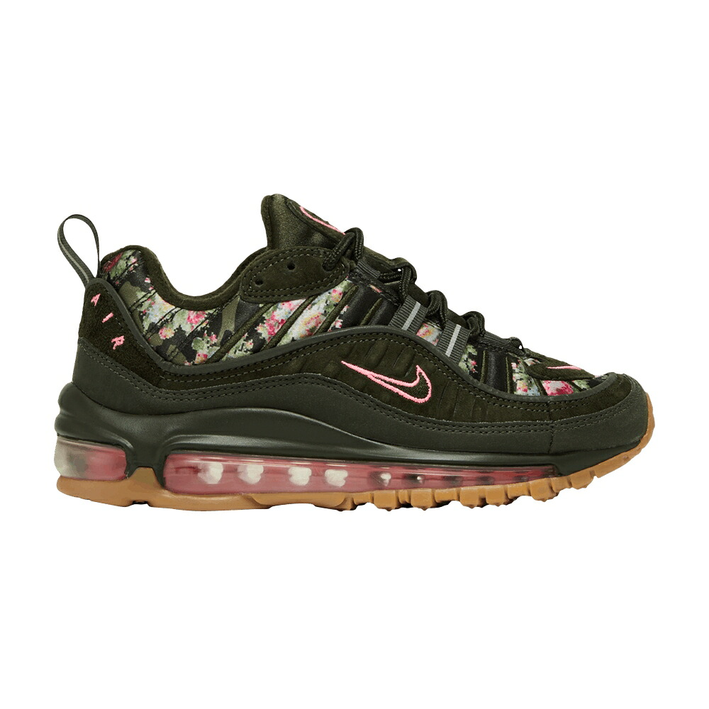 ナイキ マックス 黒色 ブラック エアマックス 'FLORAL CAMO' スニーカー レディース NIKE WMNS AIR MAX 98 / SEQUOIA METALLIC BLACK｜スニケス