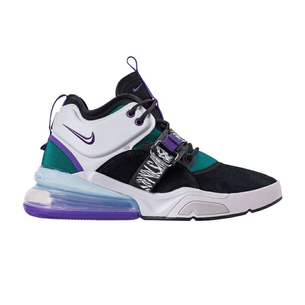 ナイキ 黒色 ブラック コート 紫 パープル エアフォース CARNIVORE スニーカー メンズ NIKE AIR FORCE 270 / BLACK COURT PURPLE DARK ATOMIC