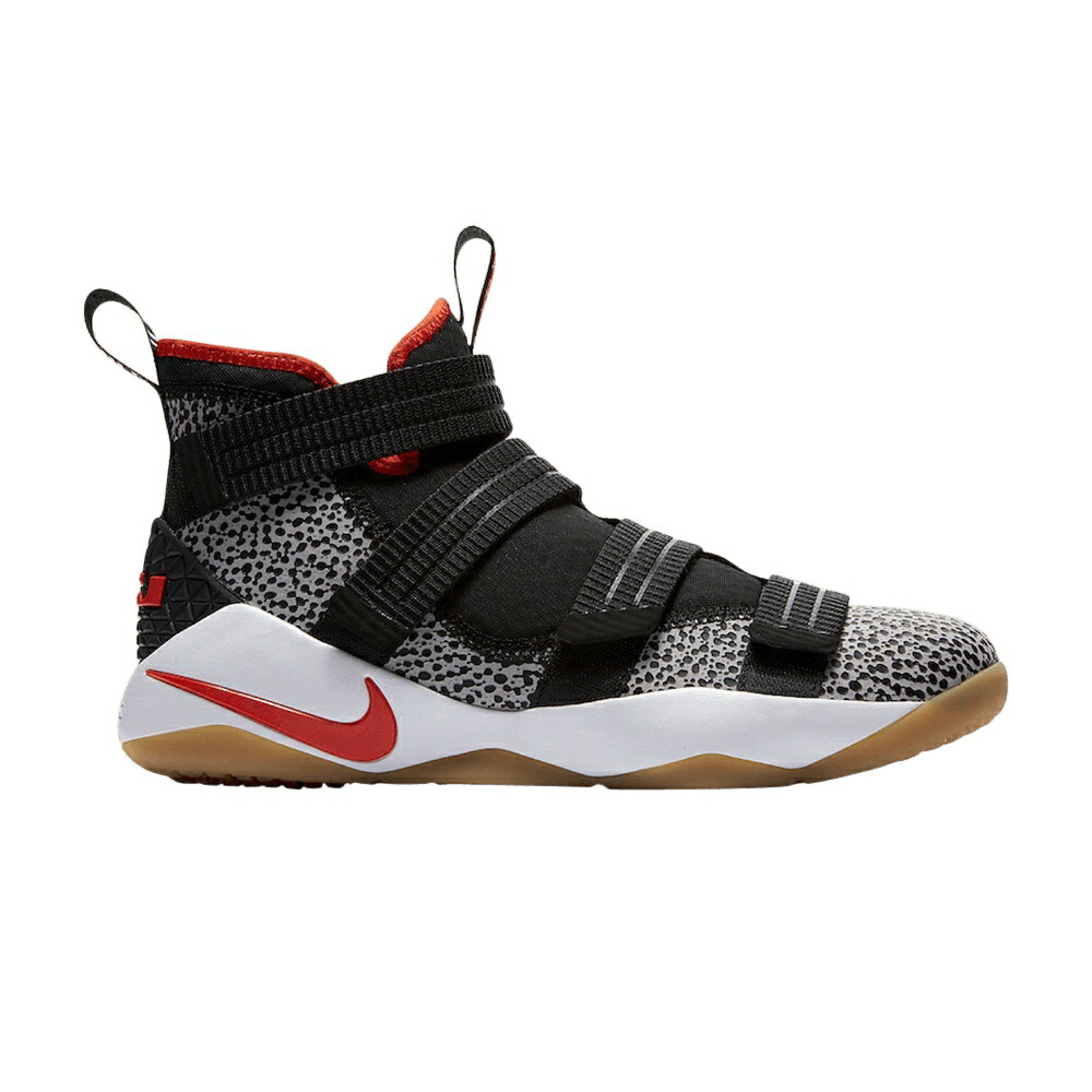 ナイキ レブロン ソルジャー 黒色 ブラック 白色 ホワイト 灰色 グレー チーム AFARI スニーカー メンズ NIKE LEBRON SOLDIER 11 / BLACK WHITE ATMOSPHERE GREY TEAM