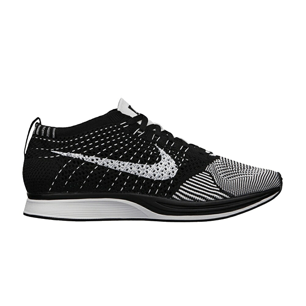 ナイキ フライニット 黒色 ブラック 白色 ホワイト 'VOLT' スニーカー メンズ NIKE FLYKNIT RACER 2013 / BLACK BLACK WHITE