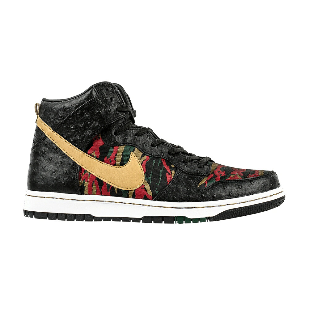 ナイキ ダンク 割り増し金 黒いこと 黒いこと ゴールド 赤 赤いこと \u0027TIGER CAMO\u0027 スニーカー メンズ NIKE DUNK CMFT PREMIUM / BLACK FLAT GOLD HYPER RED GORGE