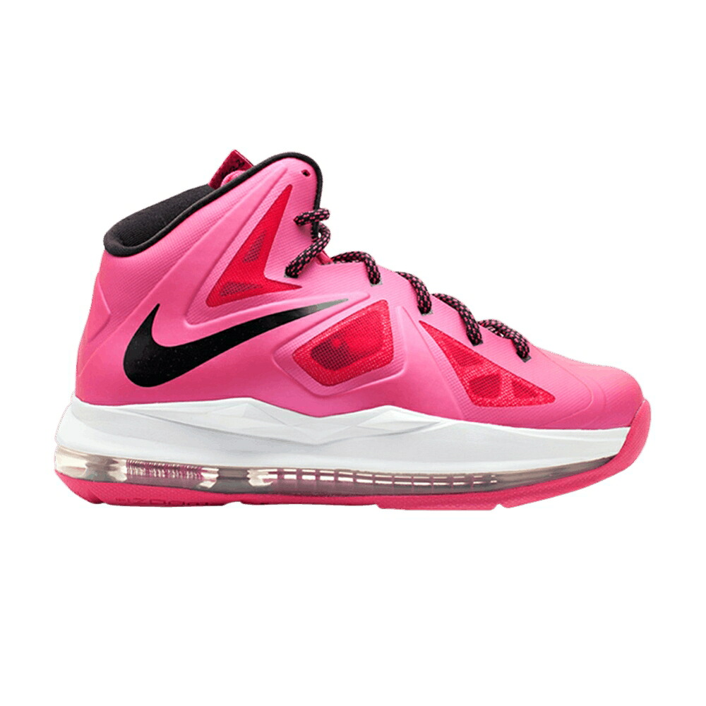 ナイキ レブロン 黒色 ブラック 白色 ホワイト 'FIREBERRY' ジュニア キッズ NIKE LEBRON 10 GS / FIREBERRY BLACK WHITE ベビー マタニティ スニーカー