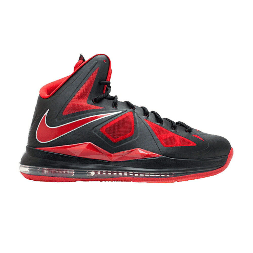 ナイキ レブロン 黒いこと 黒いこと 赤 赤いこと \u0027HEAT AWAY\u0027 スニーカー メンズ NIKE LEBRON 10 / BLACK UNVRSTY RED MTLLC SLVR