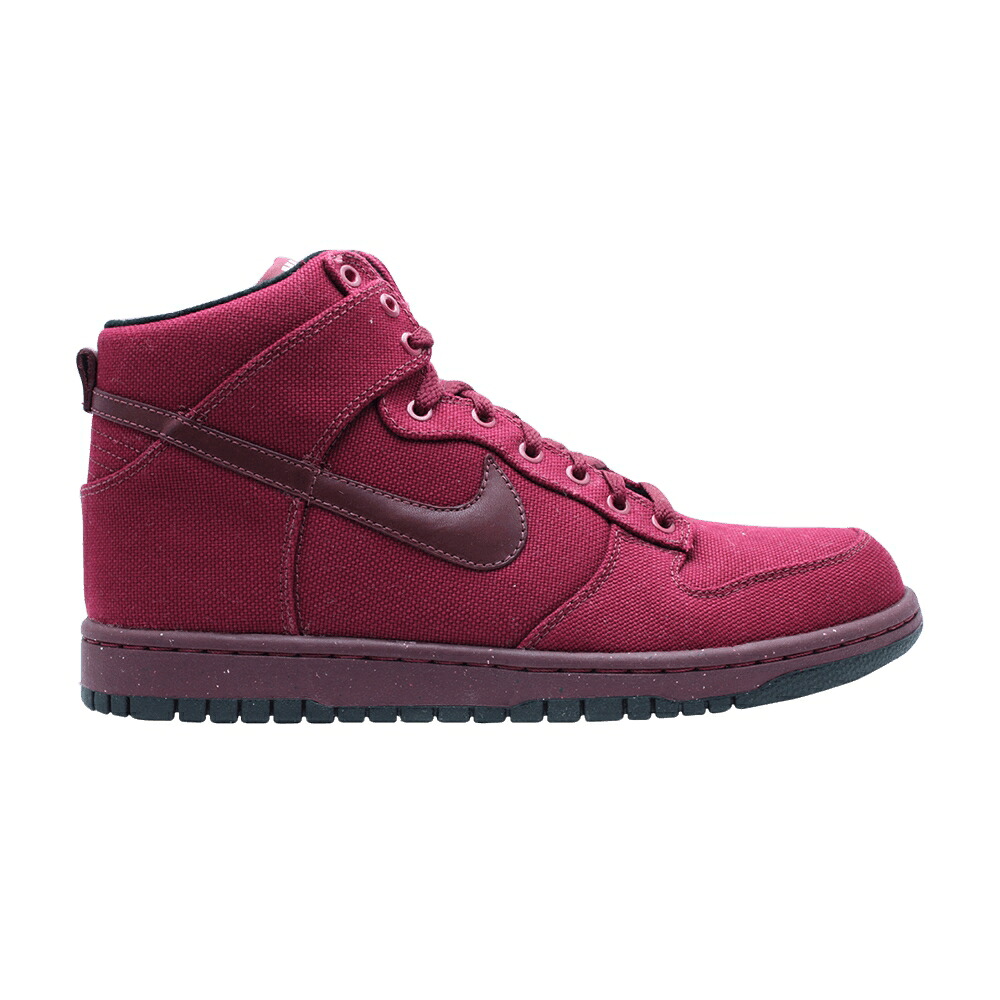 ナイキ ダンク ハイ 赤 レッド 黒色 ブラック ダンクハイ スニーカー メンズ NIKE DUNK HIGH CANVAS / RED GARNET CANVAS BLACK