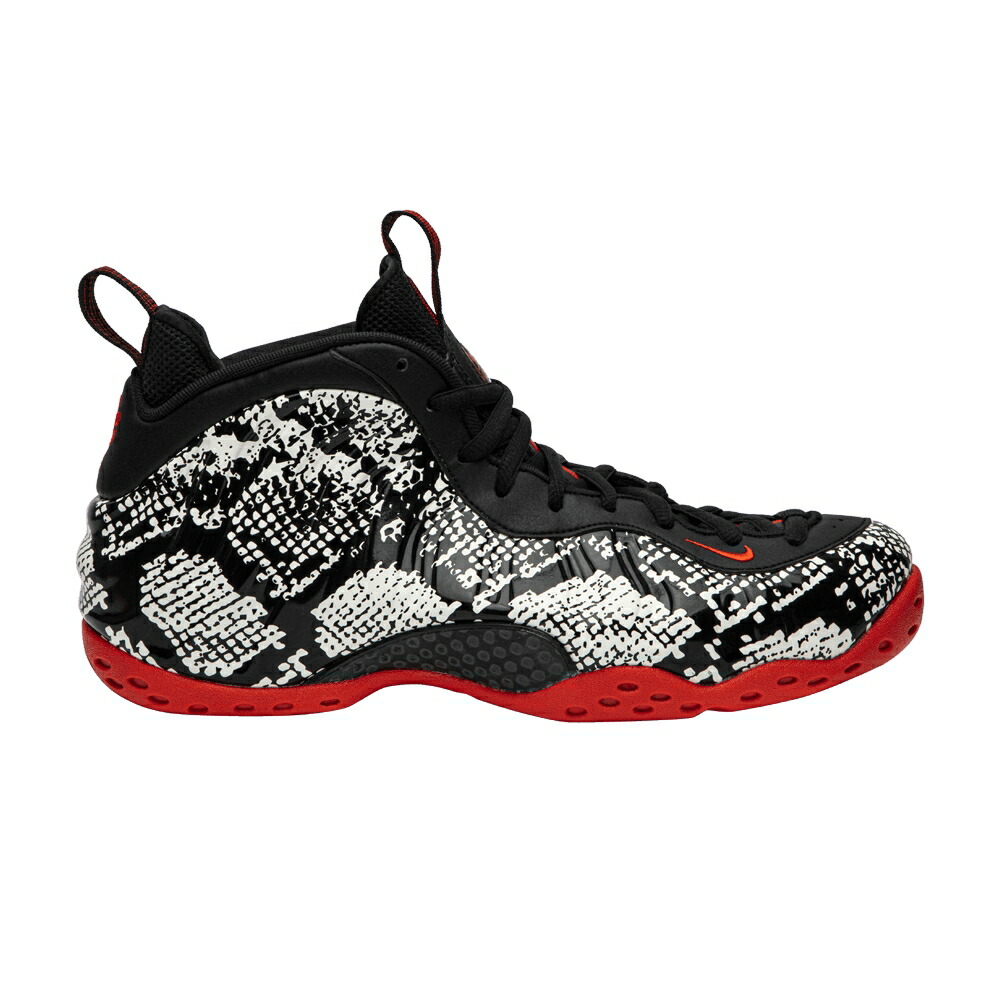 ナイキ フォームポジット 黒色 ブラック 赤 レッド エアフォームポジットワン ALBINO SNAKESKIN スニーカー メンズ NIKE AIR FOAMPOSITE ONE / SAIL BLACK HABANERO RED BLACK