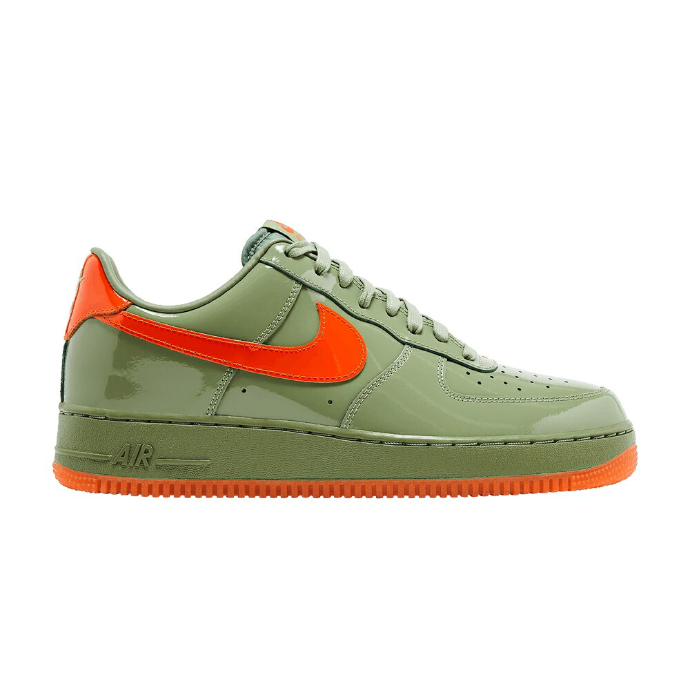 ナイキ プレミアム 緑 グリーン プラチナム エアフォース 07 OIL ORANGE スニーカー メンズ NIKE AIR FORCE 1 LOW PREMIUM GREEN SAFETY / OIL GREEN PLATINUM TINT SAFETY