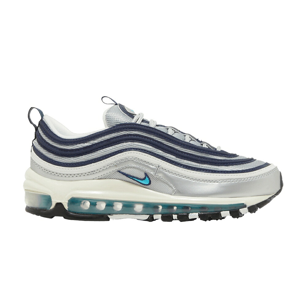 ナイキ マックス しろがね色 しろがね色 青味 青み エア湖マックス \u0027METALLIC BLUE\u0027 スニーカー レディース NIKE WMNS AIR MAX 97 OG SILVER CHLORINE / METALLIC SILVER CHLORINE BLUE