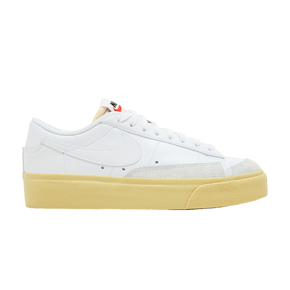 ナイキ ブレイザー 白色 ホワイト 黒色 ブラック 'WHITE WASH' スニーカー レディース NIKE WMNS BLAZER LOW PLATFORM LEMON / WHITE LEMON WASH BLACK WHITE