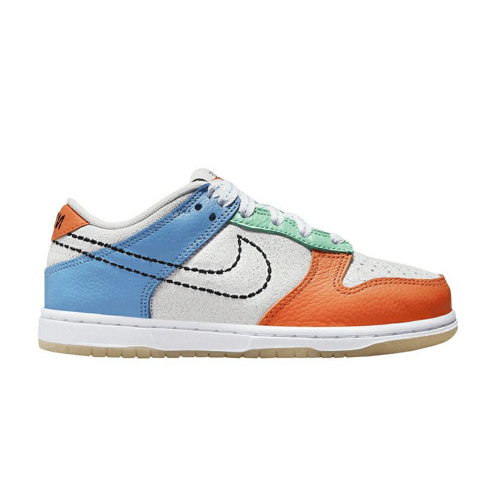 ナイキ ダンク 白色 ホワイト 橙 オレンジ 緑 グリーン ダンクロー  101 ジュニア キッズ NIKE DUNK LOW PS NIKE / WHITE SAFETY ORANGE GREEN GLOW ベビー マタニティ スニーカー