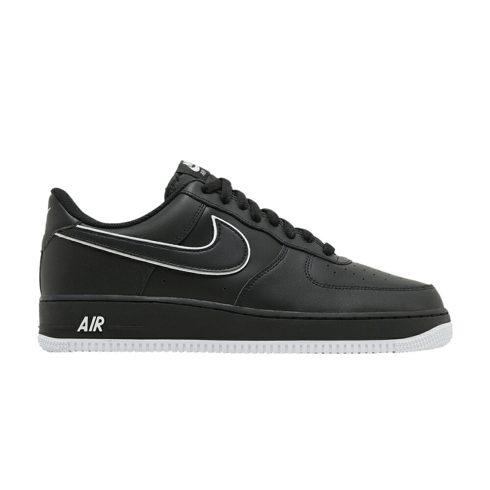 ナイキ 白いこと 白いこと 黒いこと 黒いこと 空軍 \u002707 \u0027BLACK SWOOSH\u0027 スニーカー メンズ NIKE AIR FORCE 1 WHITE OUTLINED / BLACK BLACK WHITE