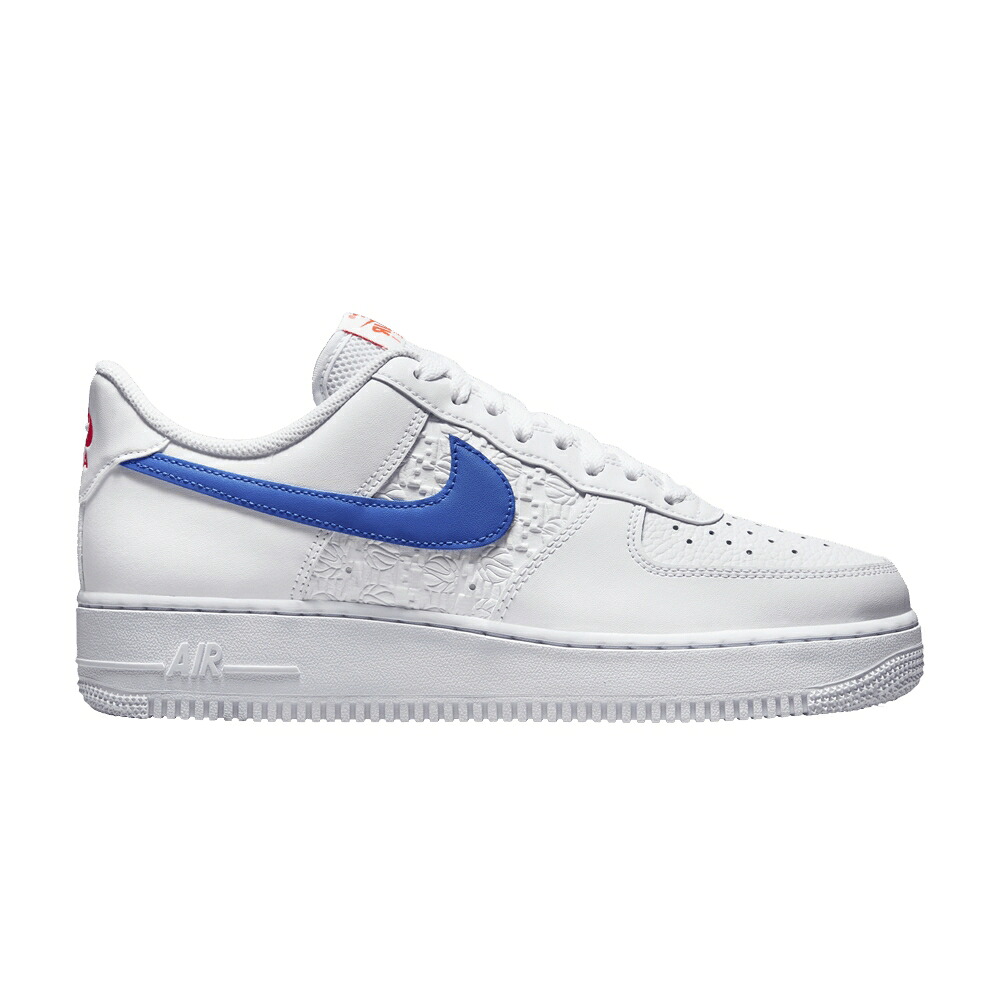 ナイキ 白いこと 白いこと 青碧 青色 空軍 \u002707 \u0027EMBOSSED BLUE\u0027 スニーカー メンズ NIKE AIR FORCE 1 HOOPS - RACER / WHITE BRIGHT MANDARIN RACER BLUE スニーカー-メンズ靴