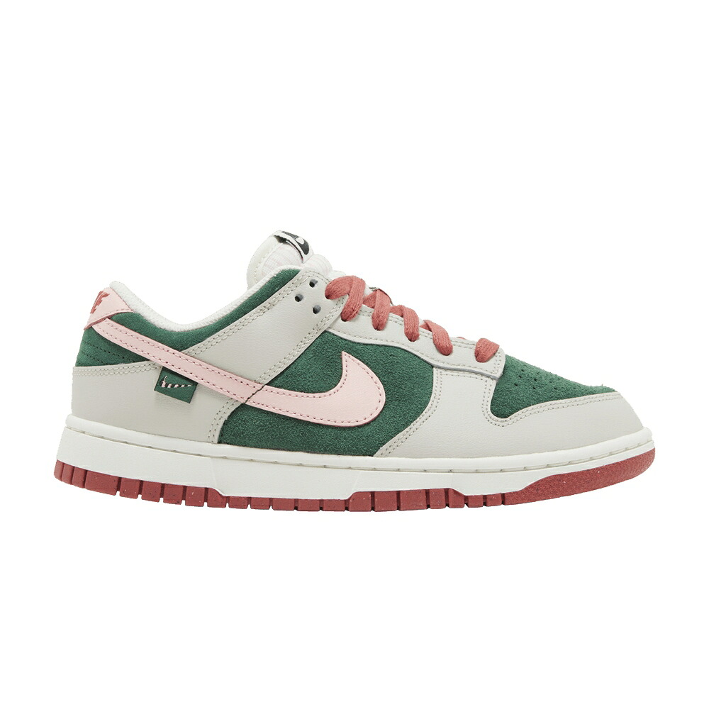 ナイキ ダンク 緑 緑であること ダンクロー \u0027ALL UNITED\u0027 スニーカー レディース NIKE WMNS DUNK LOW SE PETALS / LIGHT BONE SAIL FIR GREEN SAKURA レディース靴-靴-スニーカー