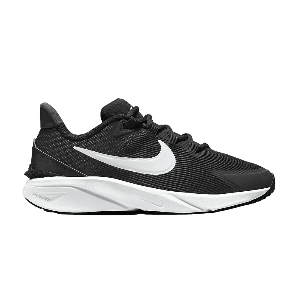 ナイキ 黒色 ブラック 白色 ホワイト 'BLACK WHITE' ジュニア キッズ NIKE STAR RUNNER 4 GS / BLACK ANTHRACITE WHITE ベビー マタニティ スニーカー｜スニケス