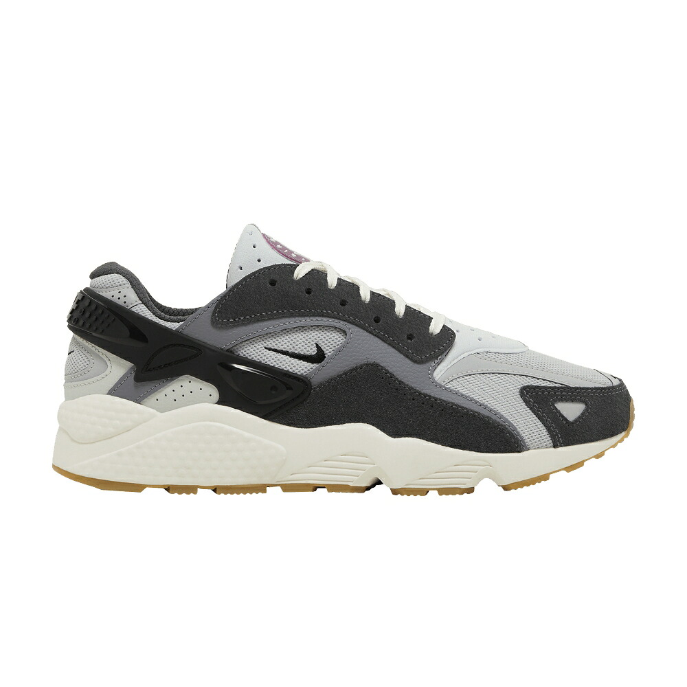 ナイキ ハラチ 灰色 グレー 黒色 ブラック 紫 バイオレット ハラチランNER 'LIGHT GUM' スニーカー メンズ NIKE AIR HUARACHE RUNNER SMOKE GREY / LIGHT SMOKE GREY BLACK VIOLET｜スニケス