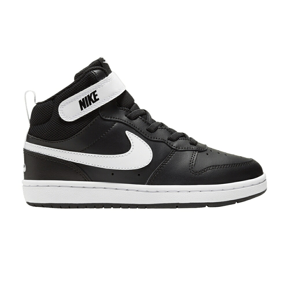 ナイキ コート ミッド 黒色 ブラック 白色 ホワイト コートバーロウ 'BLACK WHITE' ジュニア キッズ NIKE COURT BOROUGH MID 2 PS / BLACK WHITE ベビー マタニティ スニーカー｜スニケス