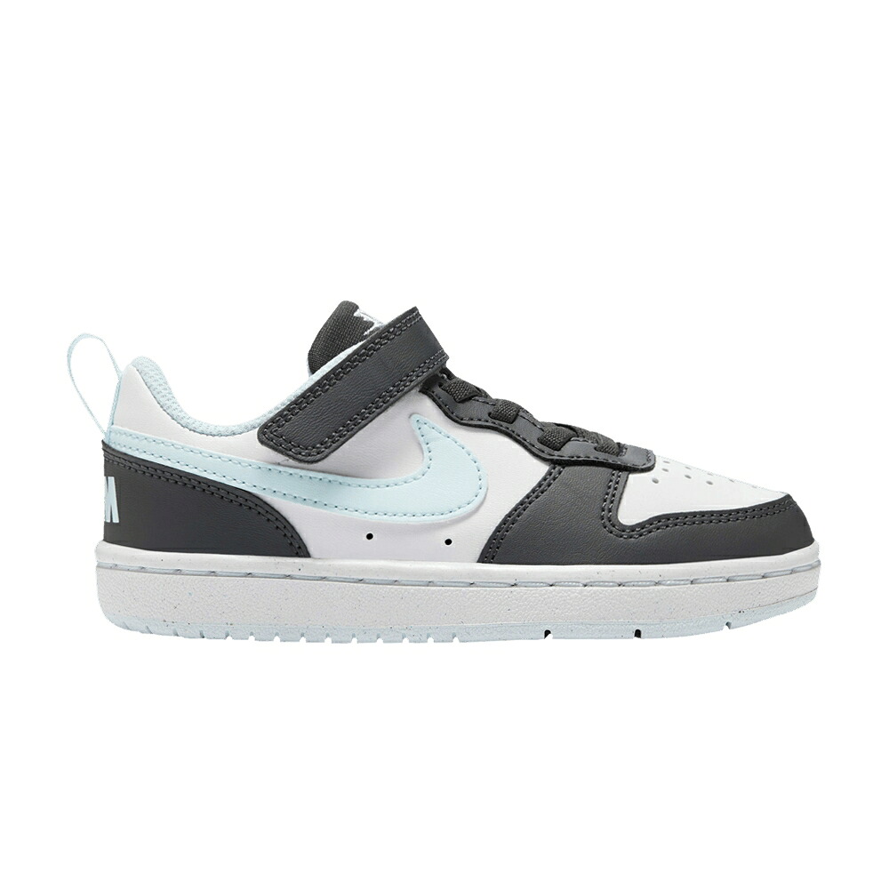 ナイキ コート 白色 ホワイト 青色 ブルー コートバーロウ 'ANTHRACITE BLUE' ジュニア キッズ NIKE COURT BOROUGH LOW RECRAFT PS GLACIER / ANTHRACITE WHITE GLACIER BLUE ベビー マタニティ スニーカー｜スニケス