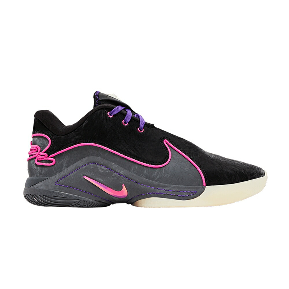 ナイキ レブロン 黒色 ブラック レーザー 灰色 グレー BLACKLIGHT スニーカー メンズ NIKE LEBRON 22 / BLACK LASER FUCHSIA DARK GREY
