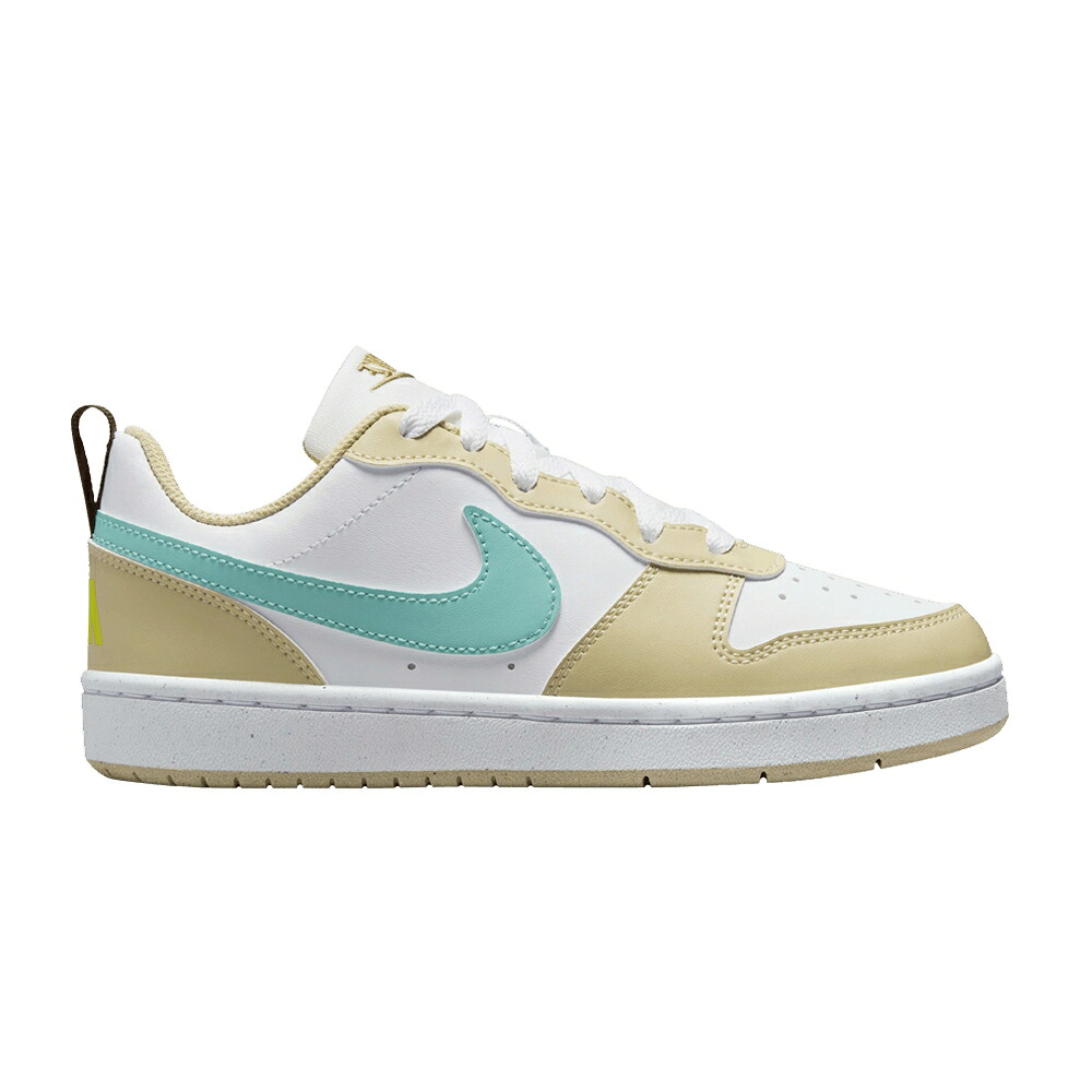 ナイキ コート チーム ゴールド 緑 グリーン 白色 ホワイト コートバーロウ 'GOLD GREEN' ジュニア キッズ NIKE COURT BOROUGH LOW RECRAFT GS FROST / TEAM GOLD GREEN FROST WHITE ベビー マタニティ スニーカ|スニケス
