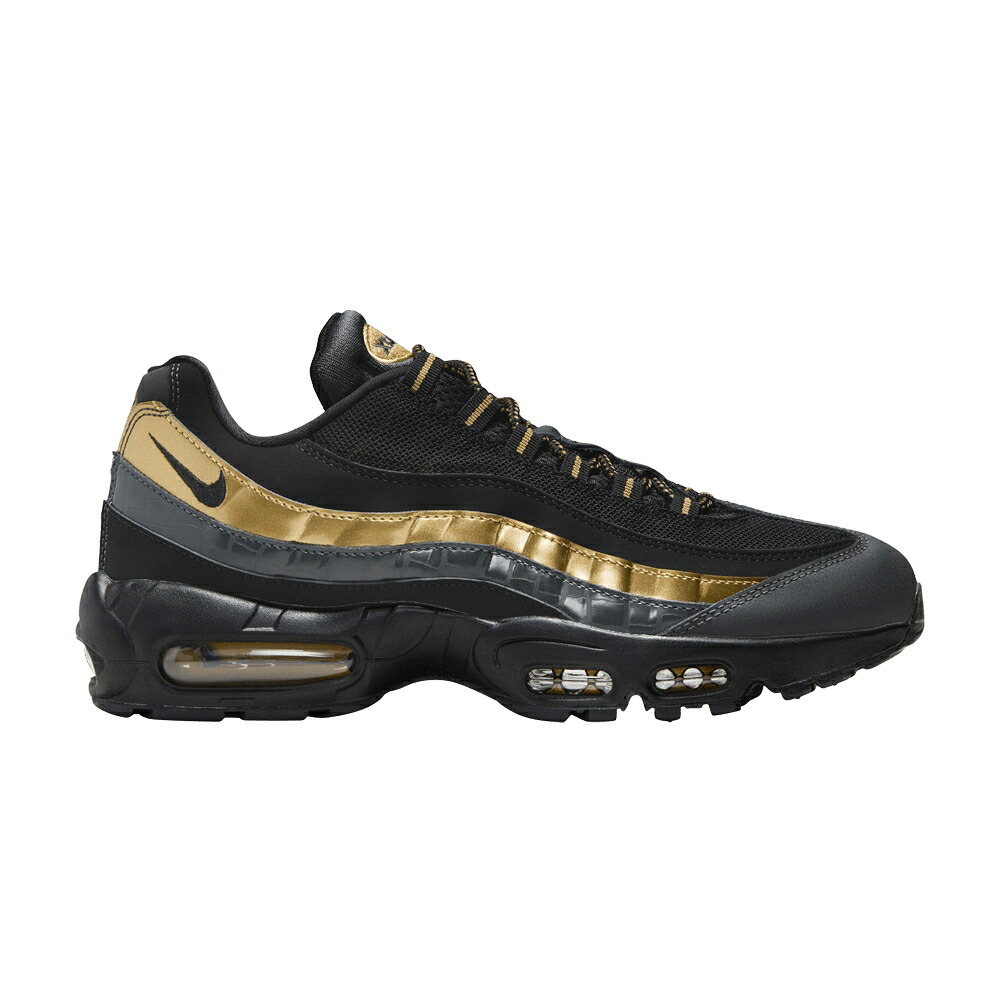 ナイキ マックス 割り増し金 黒いこと 黒いこと ゴールド エア湖マックス \u0027METALLIC GOLD\u0027 スニーカー メンズ NIKE AIR MAX 95 PREMIUM 2024 / BLACK BLACK METALLIC GOLD