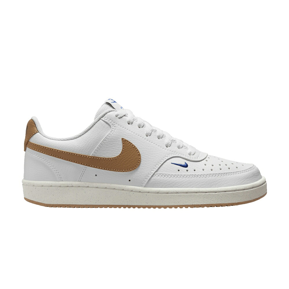 ナイキ コート 白色 ホワイト ゲーム 'WHITE FLAX' ゲームロイヤル 青 ブルー スニーカー レディース NIKE WMNS COURT VISION LOW NEXT NATURE / WHITE GAME ROYAL SAIL FLAX