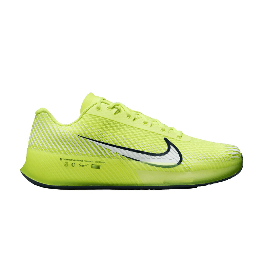 ナイキ コート ズーム 紺色 ネイビー 白色 ホワイト VOLT スニーカー メンズ NIKE NIKECOURT AIR ZOOM VAPOR 11 CLAY / VOLT ARMORY NAVY WHITE