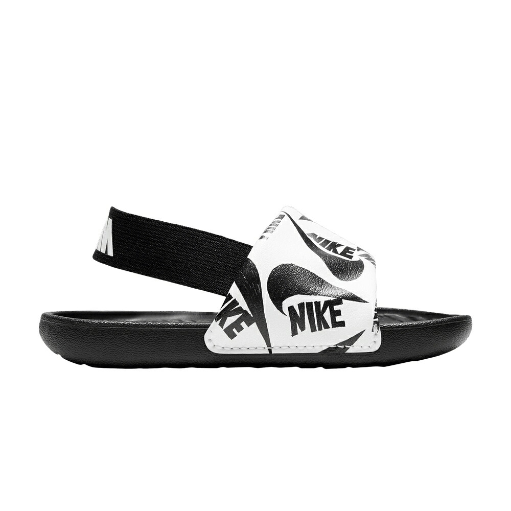 ナイキ サンダル 白色 ホワイト 黒色 ブラック 'WHITE BLACK' ベビー NIKE KAWA SLIDE TD / WHITE BLACK