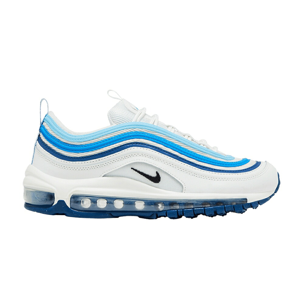 ナイキ マックス 白色 ホワイト コート 青色 ブルー エアマックス 'SUMMIT BLUE' ジュニア キッズ NIKE AIR MAX 97 GS WHITE COURT / SUMMIT WHITE COURT BLUE AQUARIUS ベビー マタニティ スニーカー｜スニケス