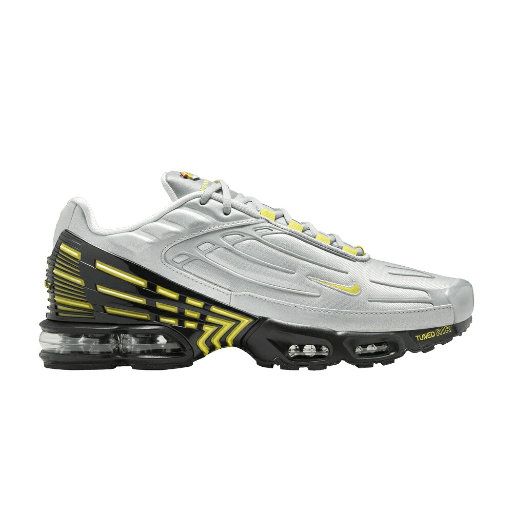 ナイキ マックス しろがね色 しろがね色 薄墨色 薄墨色 エアマックスプラス \u0027METALLIC YELLOW\u0027 スニーカー メンズ NIKE AIR MAX PLUS 3 SILVER OPTI / METALLIC SILVER LIGHT SMOKE GREY