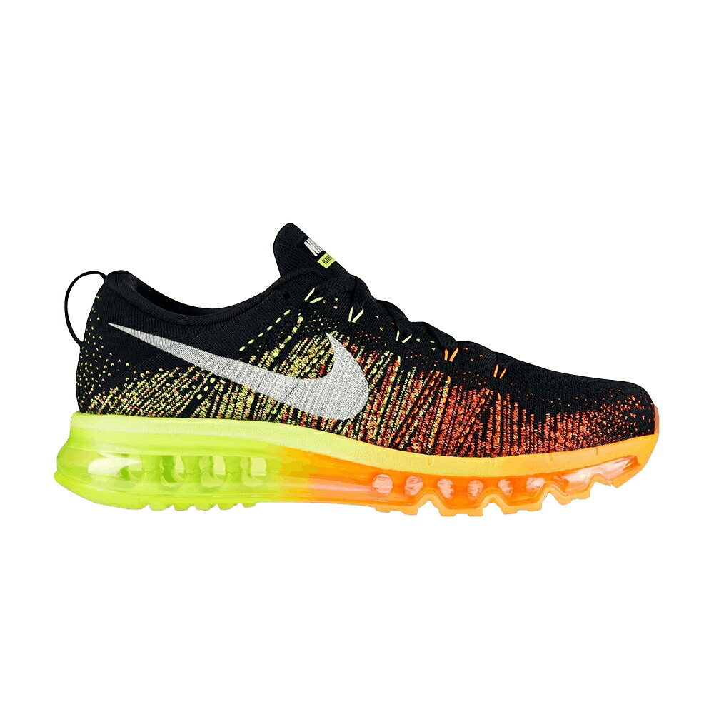 ナイキ 飛球編み物 マックス 黒いこと 黒いこと 橙 オレンジ色 スニーカー メンズ NIKE FLYKNIT MAX / BLACK SAIL ATOMIC ORANGE VOLT
