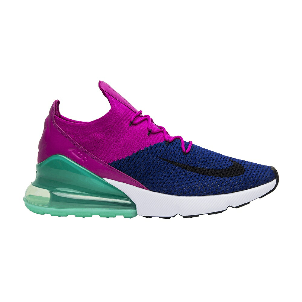 ナイキ マックス フライニット ディープ 青色 ブルー 黒色 ブラック エアマックス 'FUCHSIA FLASH' スニーカー メンズ NIKE AIR MAX 270 FLYKNIT / DEEP ROYAL BLUE BLACK FUCHSIA