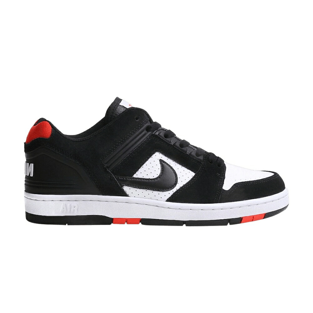 ナイキ エスビー 黒色 ブラック 白色 ホワイト 赤 レッド エアフォース BRED スニーカー メンズ NIKE SB AIR FORCE 2 LOW / BLACK WHITE HABANERO RED