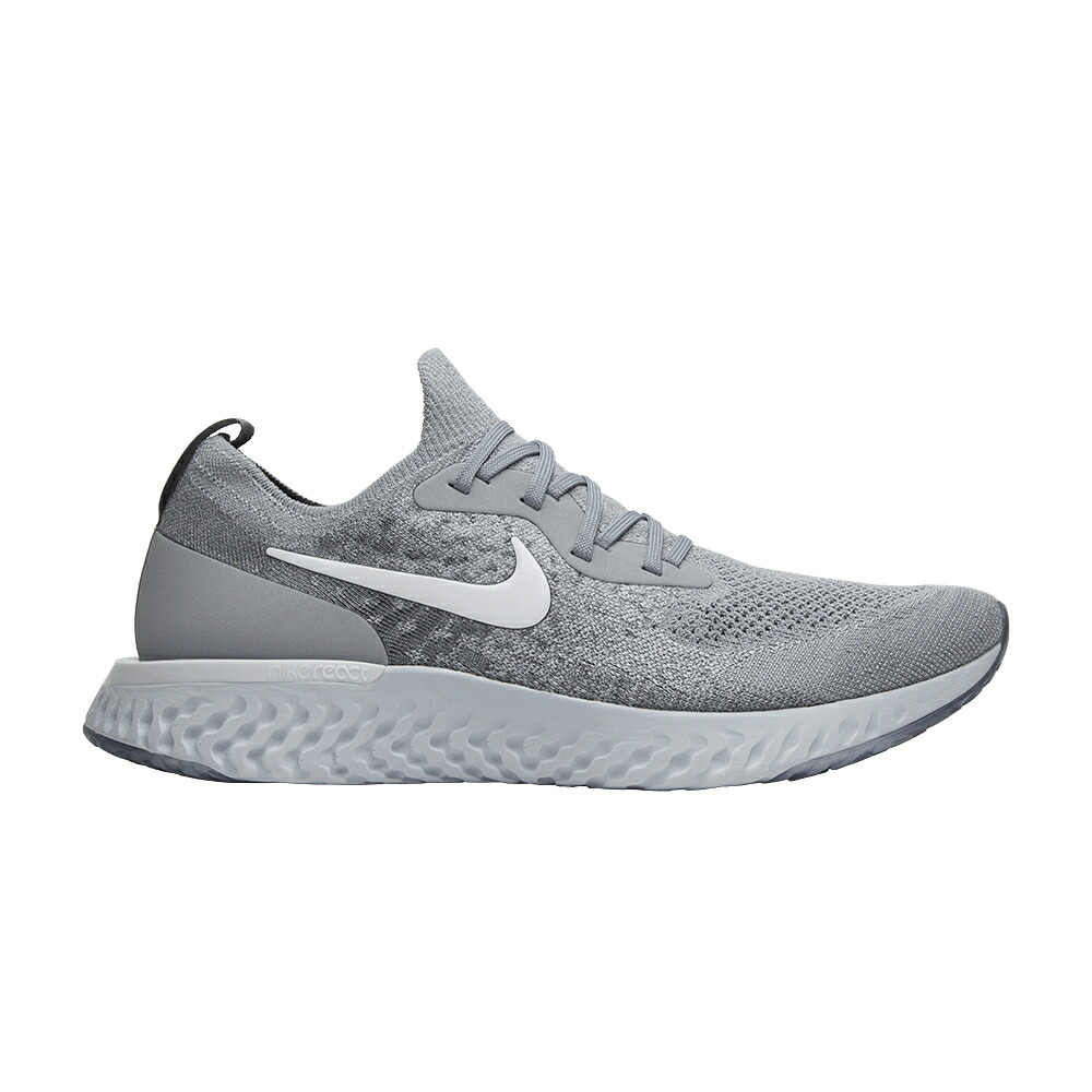 ナイキ エピック リアクト フライニット 灰色 グレー 白色 ホワイト クール 'WOLF GREY' スニーカー メンズ NIKE EPIC REACT FLYKNIT / WOLF GREY WHITE COOL GREY